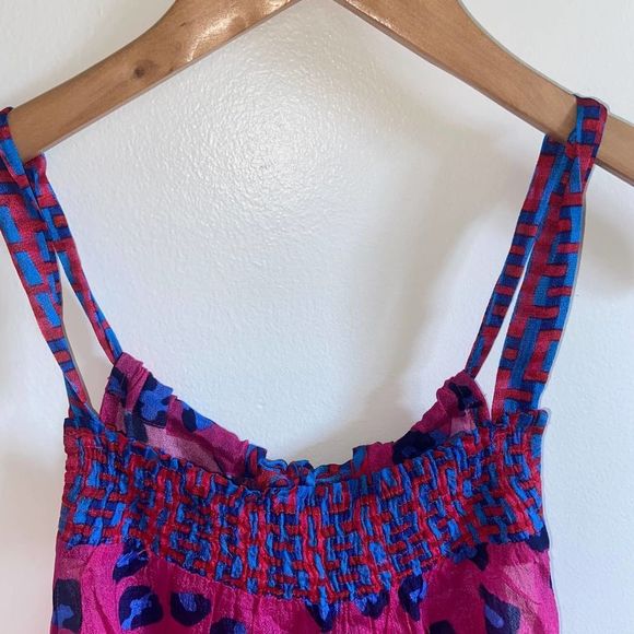 Anthropologie blue and pink Leopard Print Tank Top! - Picture 6 of 10